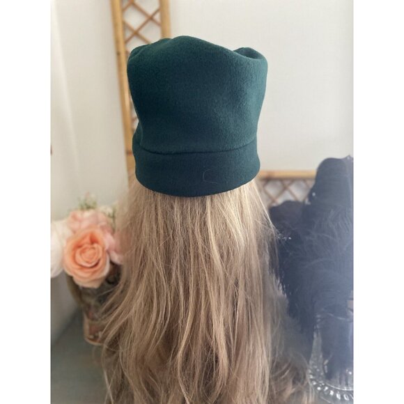 Vintage Reebok OSFA Cuffless Green Unisex Hat Beanie One Size Gold Logo EUC - Picture 16 of 16